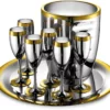 ЛА ПЕРЛЕ, бокалы для шампанского, посеребренные с золотым декором